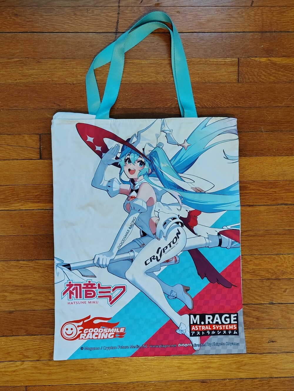 Hatsune Miku M.RAGE Racing 2024 Tote Bag Good Smile Anime Expo Merch Zipper Bag